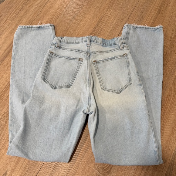 Abercrombie & Fitch Light Blue Straight-Leg Distressed Jeans - Picture 2 of 3